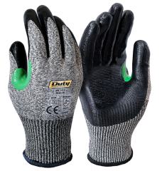 GUANTE RESISTENTE AL CORTE - BAÑO DE NITRILO NEGRO BRILLANTE