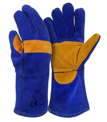 Guante soldador azul 35cm Premium